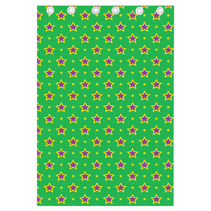 Mardi Gras Star Pattern Print Curtain