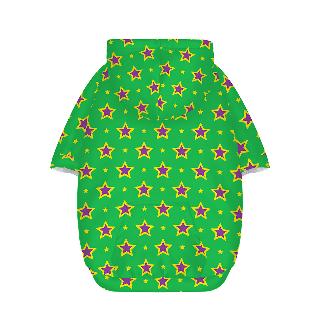 Mardi Gras Star Pattern Print Dog Zip Up Hoodie