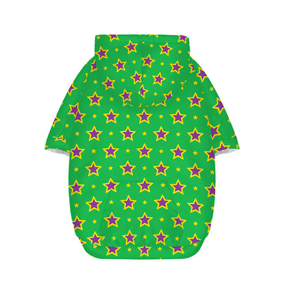 Mardi Gras Star Pattern Print Dog Zip Up Hoodie