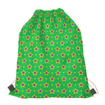 Mardi Gras Star Pattern Print Drawstring Bag