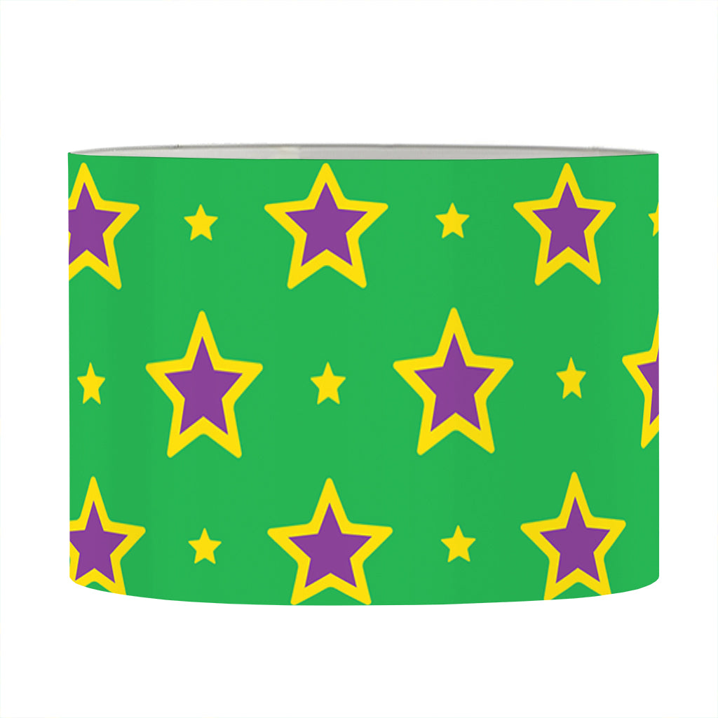 Mardi Gras Star Pattern Print Drum Lamp Shade