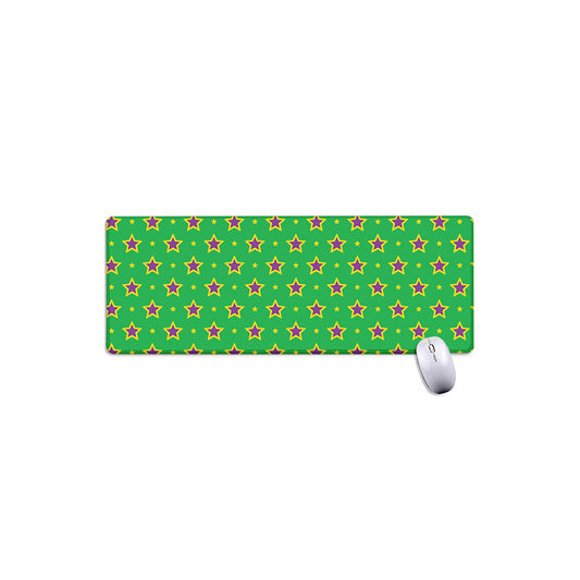 Mardi Gras Star Pattern Print Extended Mouse Pad