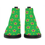 Mardi Gras Star Pattern Print Flat Ankle Boots