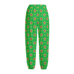Mardi Gras Star Pattern Print Fleece Lined Knit Pants