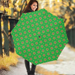 Mardi Gras Star Pattern Print Foldable Umbrella