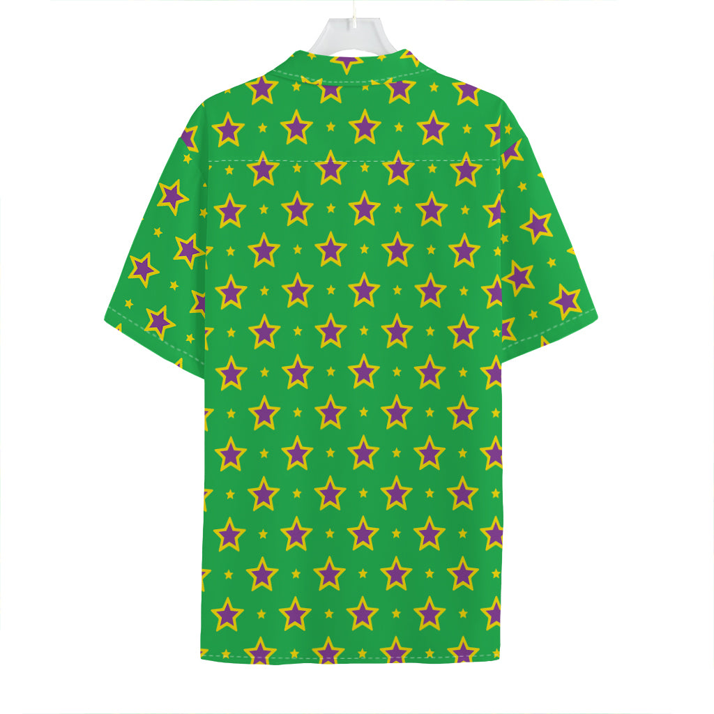 Mardi Gras Star Pattern Print Hawaiian Shirt