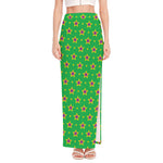Mardi Gras Star Pattern Print High Slit Maxi Skirt