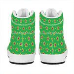 Mardi Gras Star Pattern Print High Top Leather Sneakers