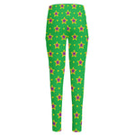 Mardi Gras Star Pattern Print High-Waisted Pocket Leggings
