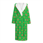 Mardi Gras Star Pattern Print Hooded Bathrobe