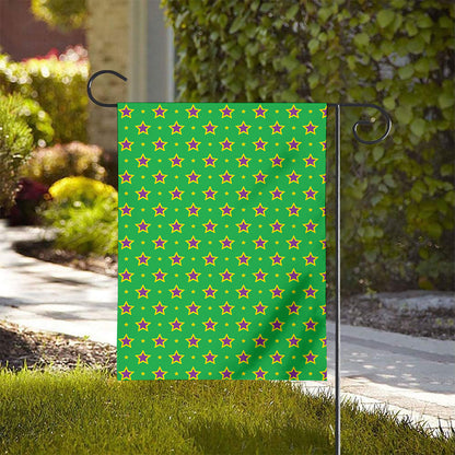 Mardi Gras Star Pattern Print House Flag