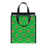Mardi Gras Star Pattern Print Insulated Lunch Tote