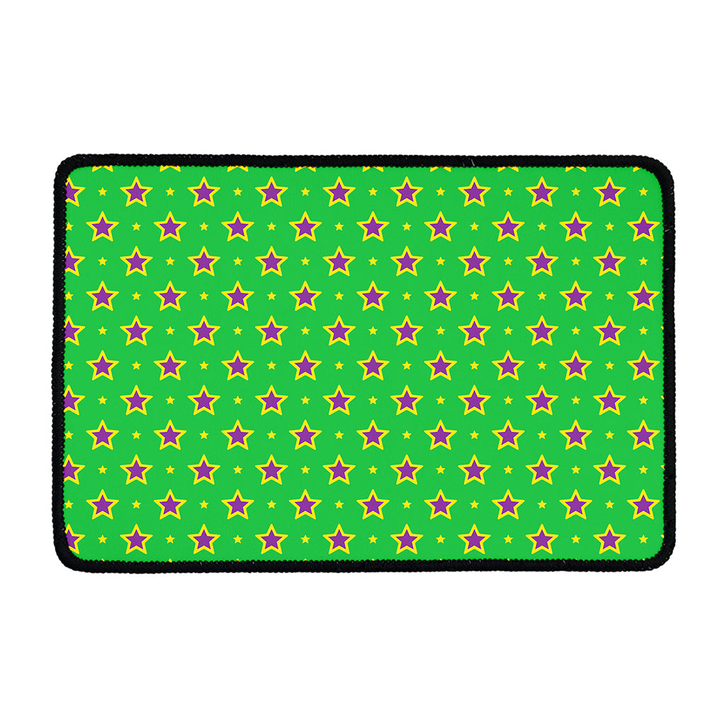 Mardi Gras Star Pattern Print Kitchen Mat