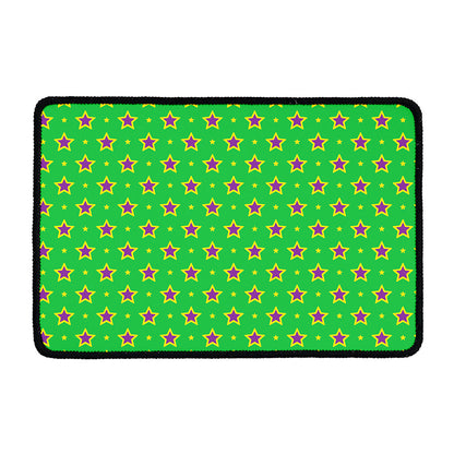 Mardi Gras Star Pattern Print Kitchen Mat