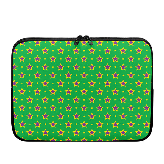 Mardi Gras Star Pattern Print Laptop Sleeve