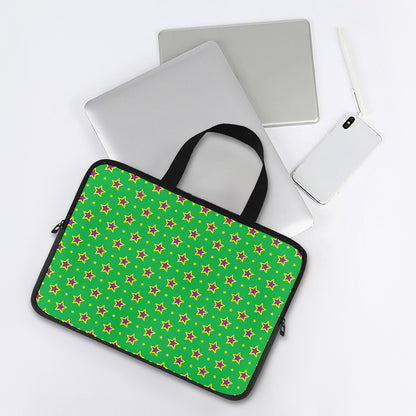 Mardi Gras Star Pattern Print Laptop Sleeve With Handle