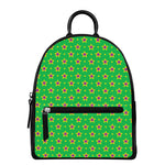 Mardi Gras Star Pattern Print Leather Backpack