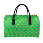 Mardi Gras Star Pattern Print Leather Duffle Bag