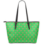 Mardi Gras Star Pattern Print Leather Tote Bag