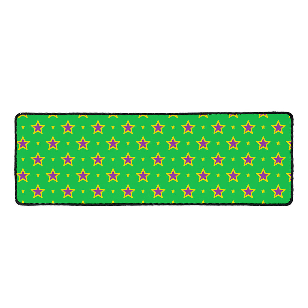 Mardi Gras Star Pattern Print Long Kitchen Mat