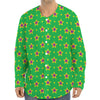 Mardi Gras Star Pattern Print Long Sleeve Baseball Jersey