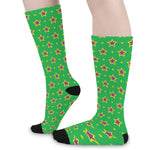 Mardi Gras Star Pattern Print Long Socks