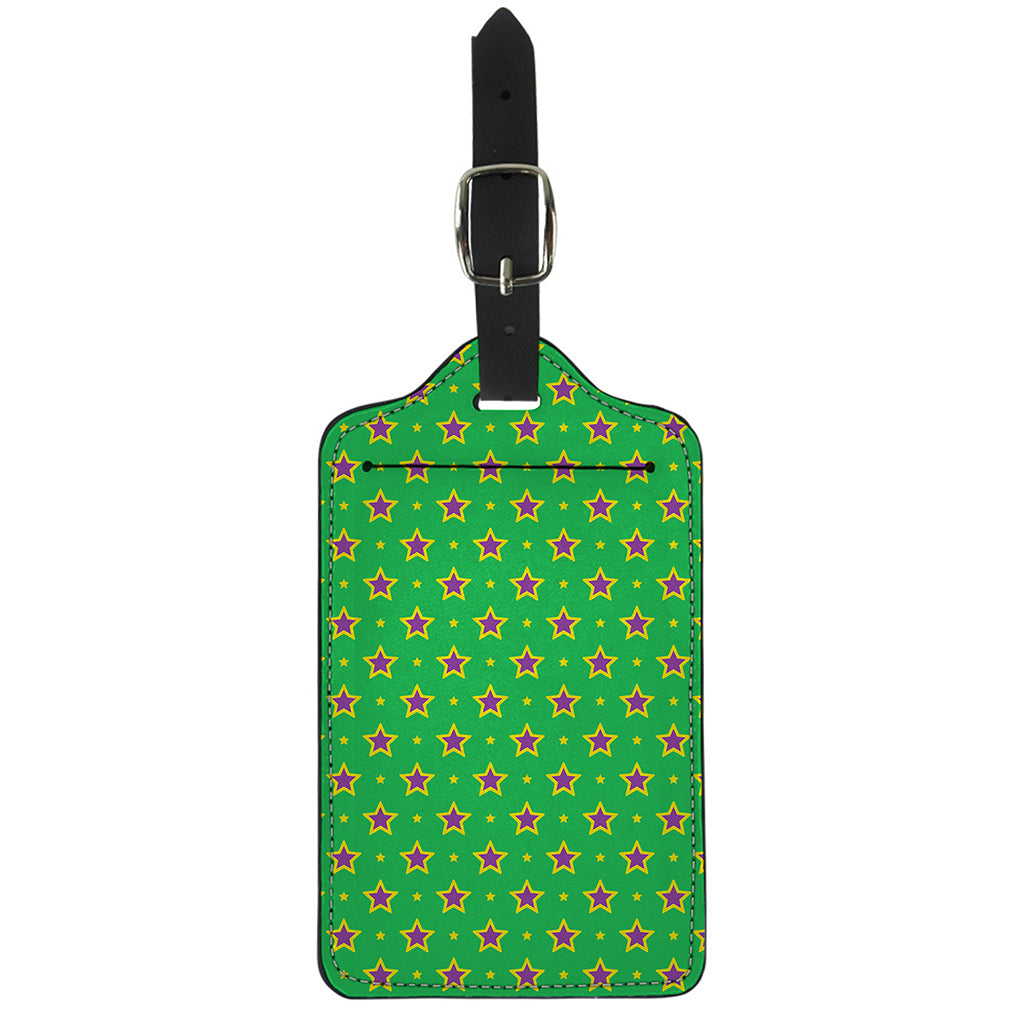Mardi Gras Star Pattern Print Luggage Tag