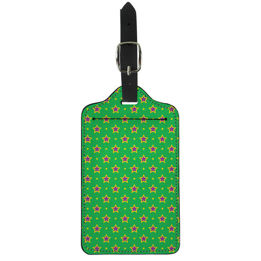 Mardi Gras Star Pattern Print Luggage Tag