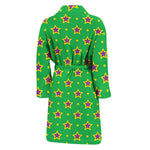 Mardi Gras Star Pattern Print Men's Bathrobe