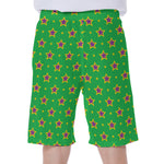 Mardi Gras Star Pattern Print Men's Beach Shorts