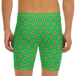 Mardi Gras Star Pattern Print Men's Long Boxer Briefs
