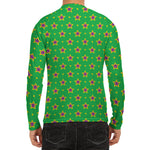 Mardi Gras Star Pattern Print Men's Long Sleeve Rash Guard