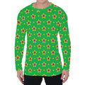 Mardi Gras Star Pattern Print Men's Long Sleeve T-Shirt