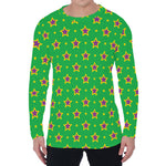 Mardi Gras Star Pattern Print Men's Long Sleeve T-Shirt