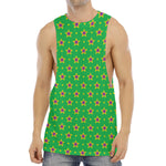 Mardi Gras Star Pattern Print Men's Muscle Tank Top