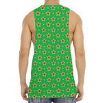 Mardi Gras Star Pattern Print Men's Muscle Tank Top