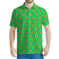 Mardi Gras Star Pattern Print Men's Polo Shirt