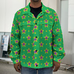 Mardi Gras Star Pattern Print Men's Shirt Jacket