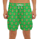 Mardi Gras Star Pattern Print Men's Split Running Shorts