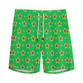 Mardi Gras Star Pattern Print Men's Athletic Shorts