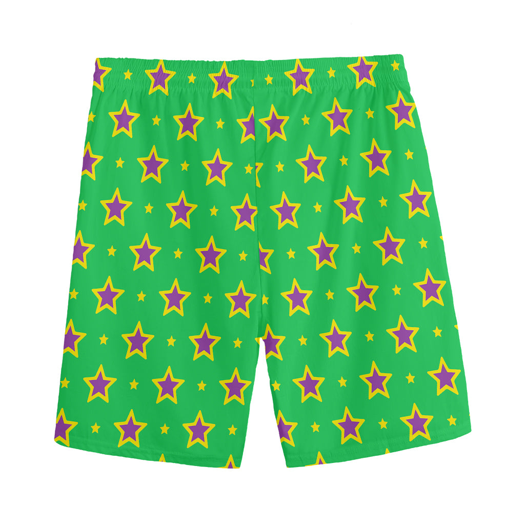 Mardi Gras Star Pattern Print Men's Sports Shorts