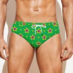 Mardi Gras Star Pattern Print Men's Swim Briefs