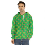 Mardi Gras Star Pattern Print Men's Velvet Pullover Hoodie