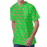 Mardi Gras Star Pattern Print Men's Velvet T-Shirt