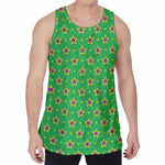 Mardi Gras Star Pattern Print Men's Velvet Tank Top