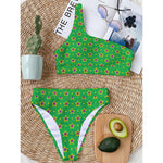 Mardi Gras Star Pattern Print One Shoulder Bikini Top