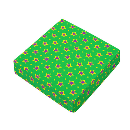 Mardi Gras Star Pattern Print Outdoor Seat Cushion Cover