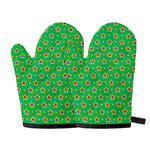 Mardi Gras Star Pattern Print Oven Mitts