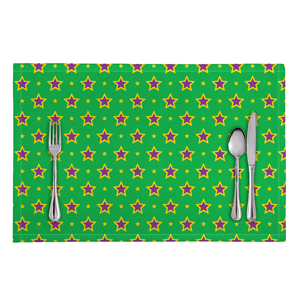 Mardi Gras Star Pattern Print Placemat