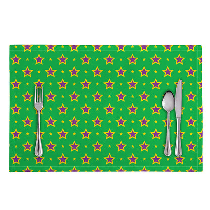 Mardi Gras Star Pattern Print Placemat